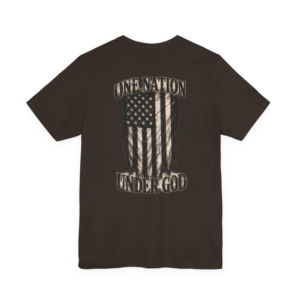 One Nation Under God T-Shirt — Distressed American Flag Graphic Tee