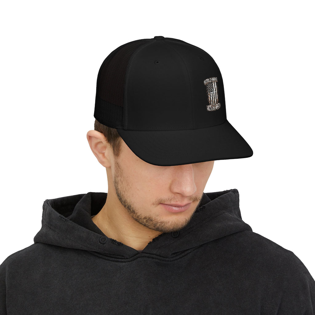 Rhinestone Pill Snapback Trucker Cap