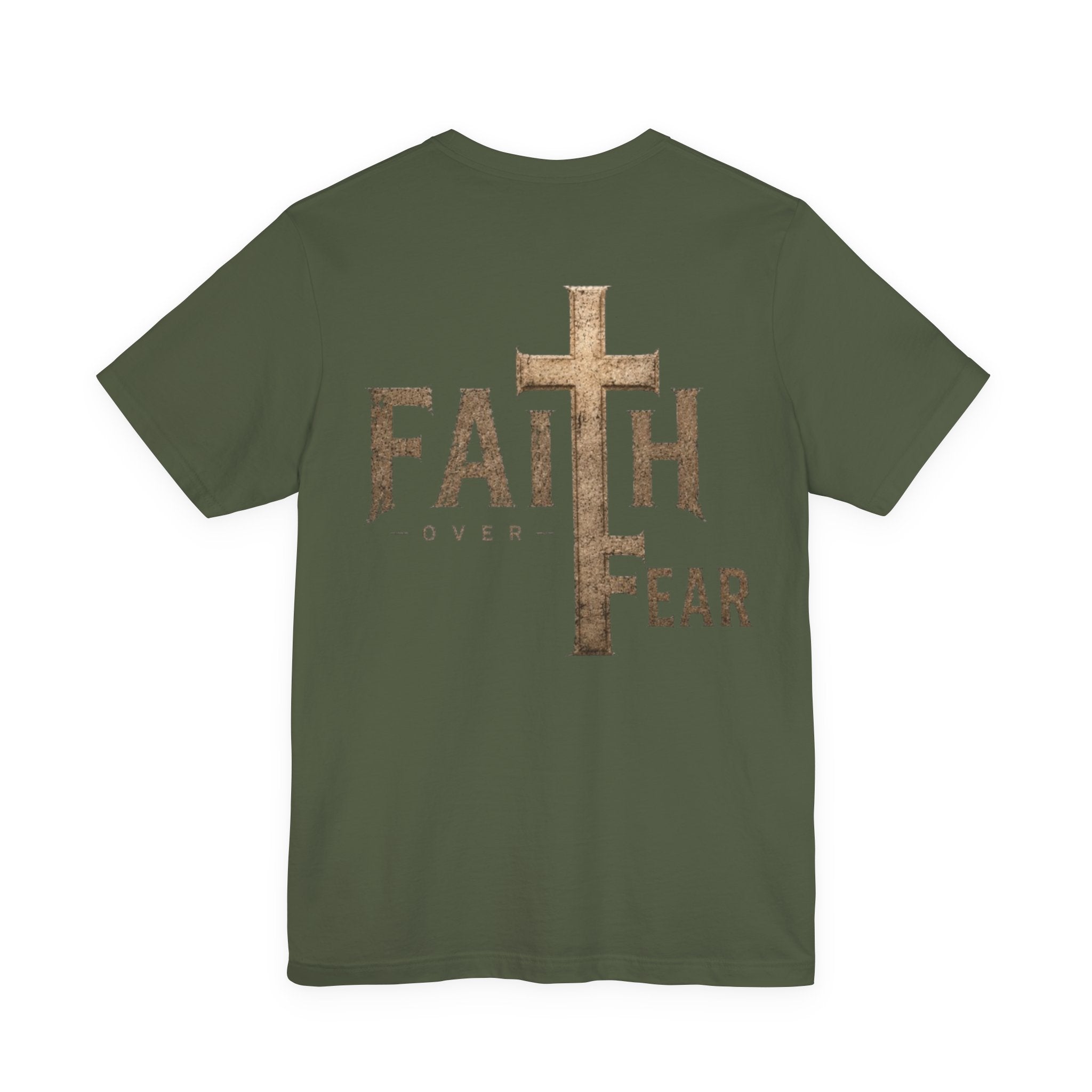 Minimal Cross Chest Tee — Small Cross Graphic T‑Shirt