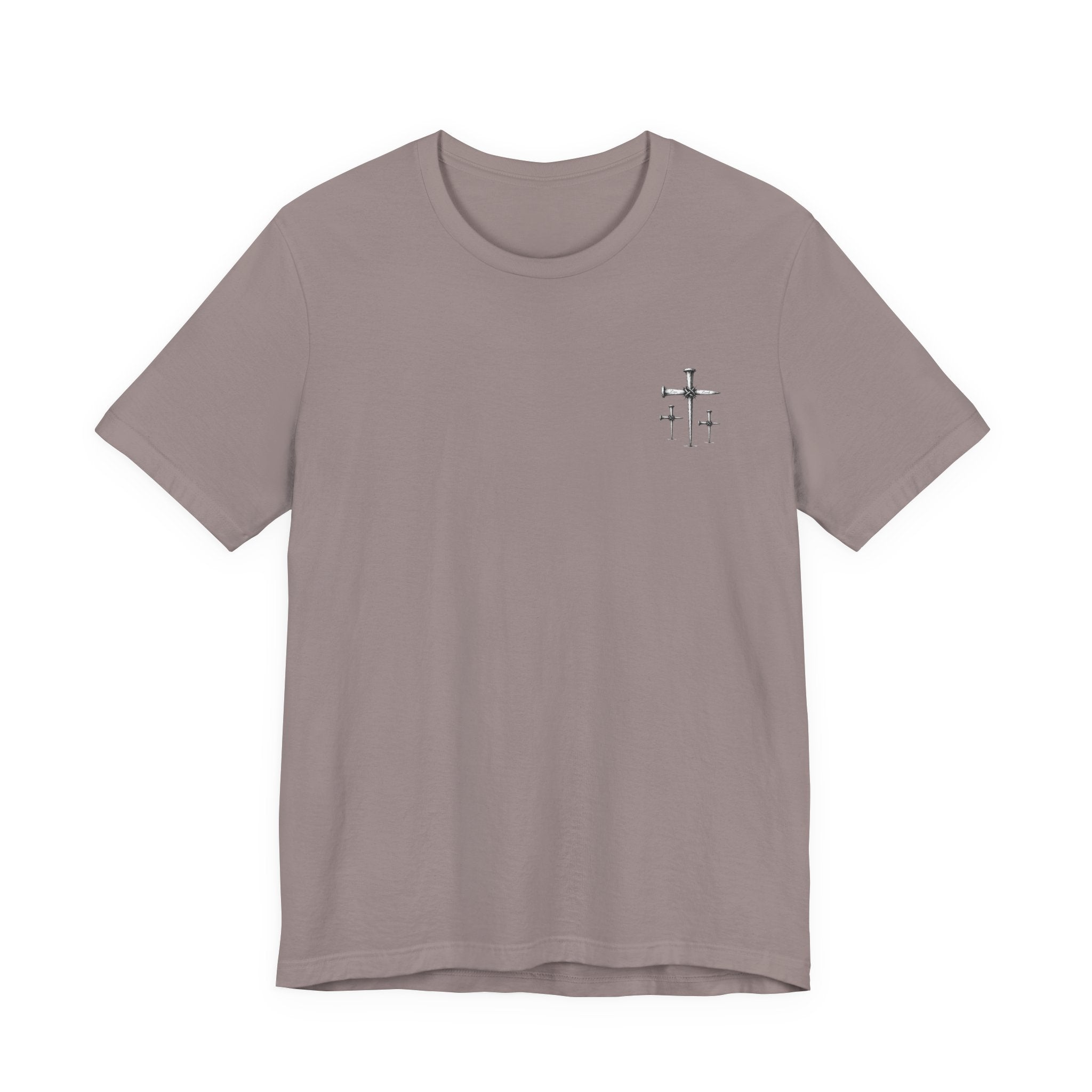 Minimal Cross Chest Tee — Small Cross Graphic T‑Shirt
