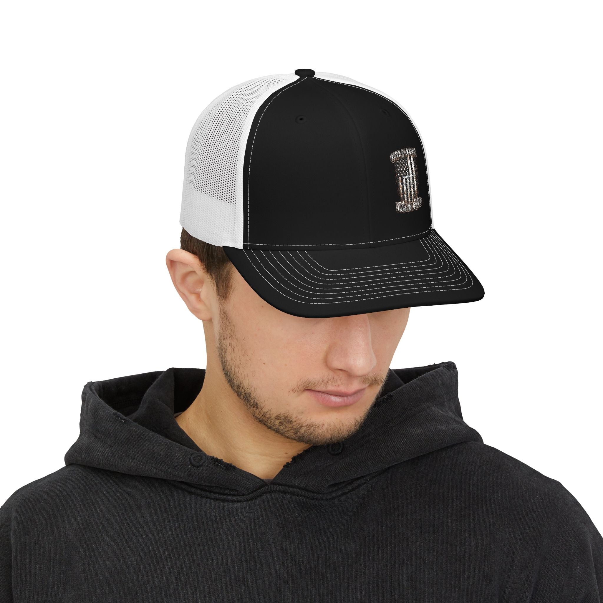 Rhinestone Pill Snapback Trucker Cap