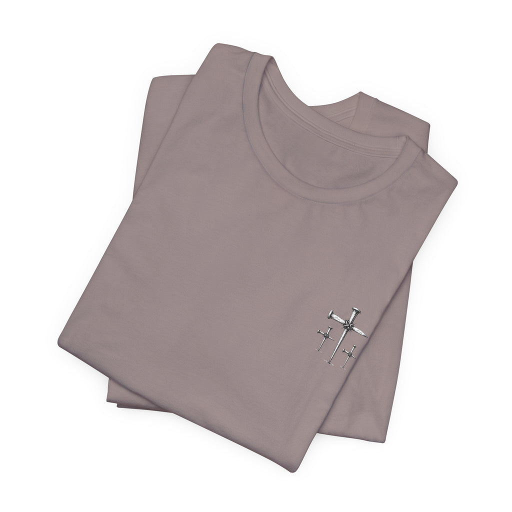 Minimal Cross Chest Tee — Small Cross Graphic T‑Shirt