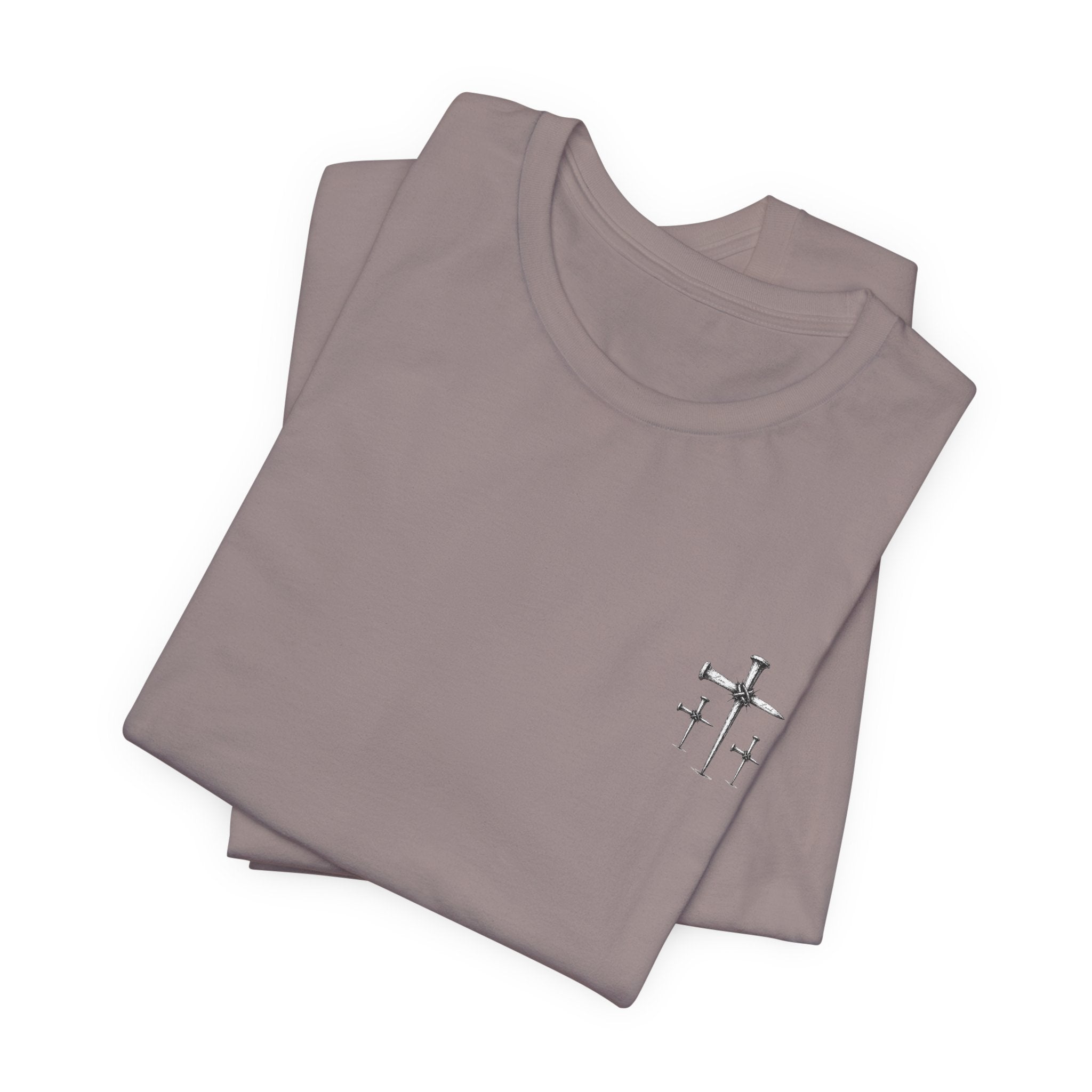 Minimal Cross Chest Tee — Small Cross Graphic T‑Shirt