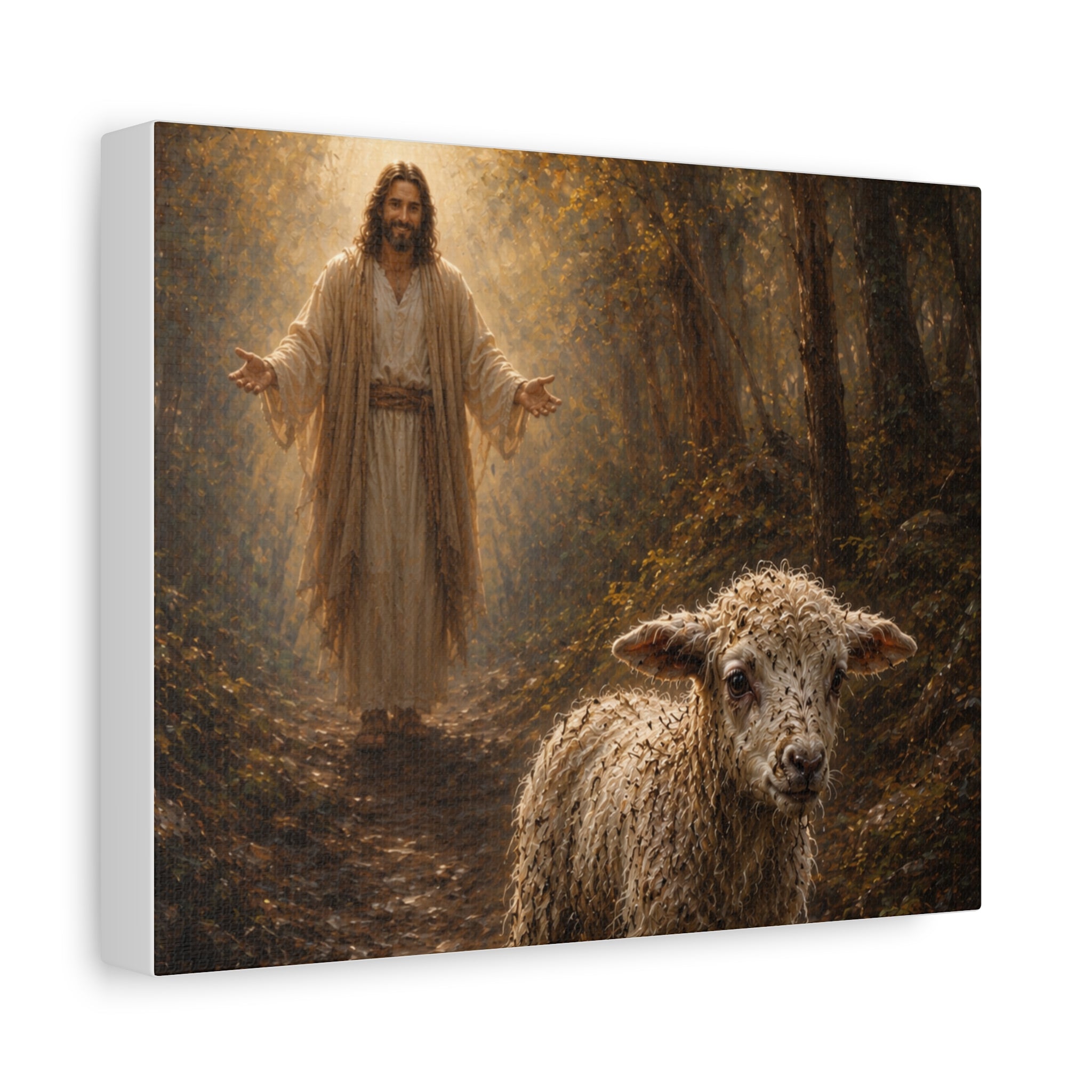 Jesus and the Lamb Matte Canvas Wall Art