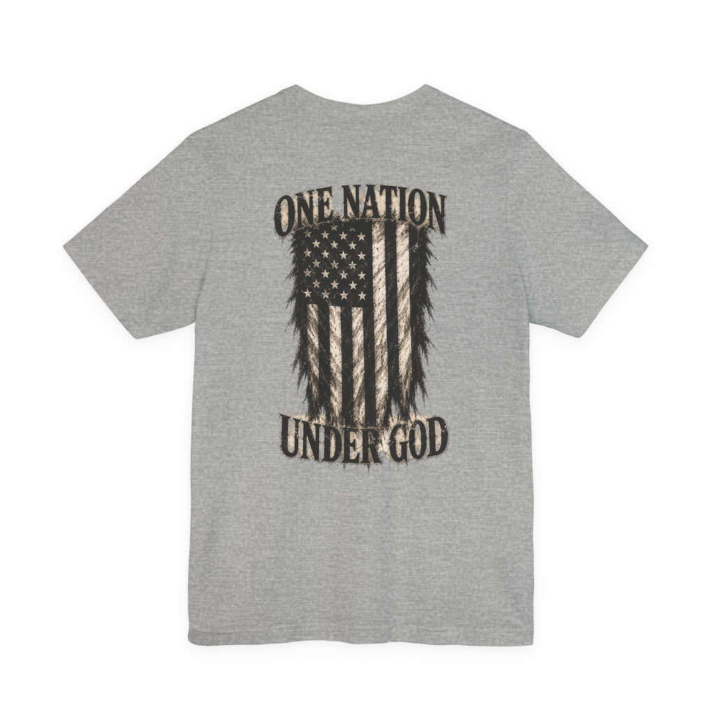 One Nation Under God T-Shirt — Distressed American Flag Graphic Tee