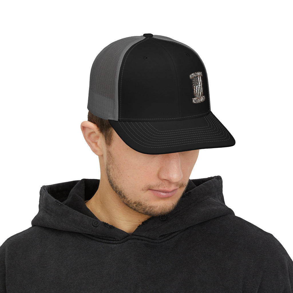 Rhinestone Pill Snapback Trucker Cap