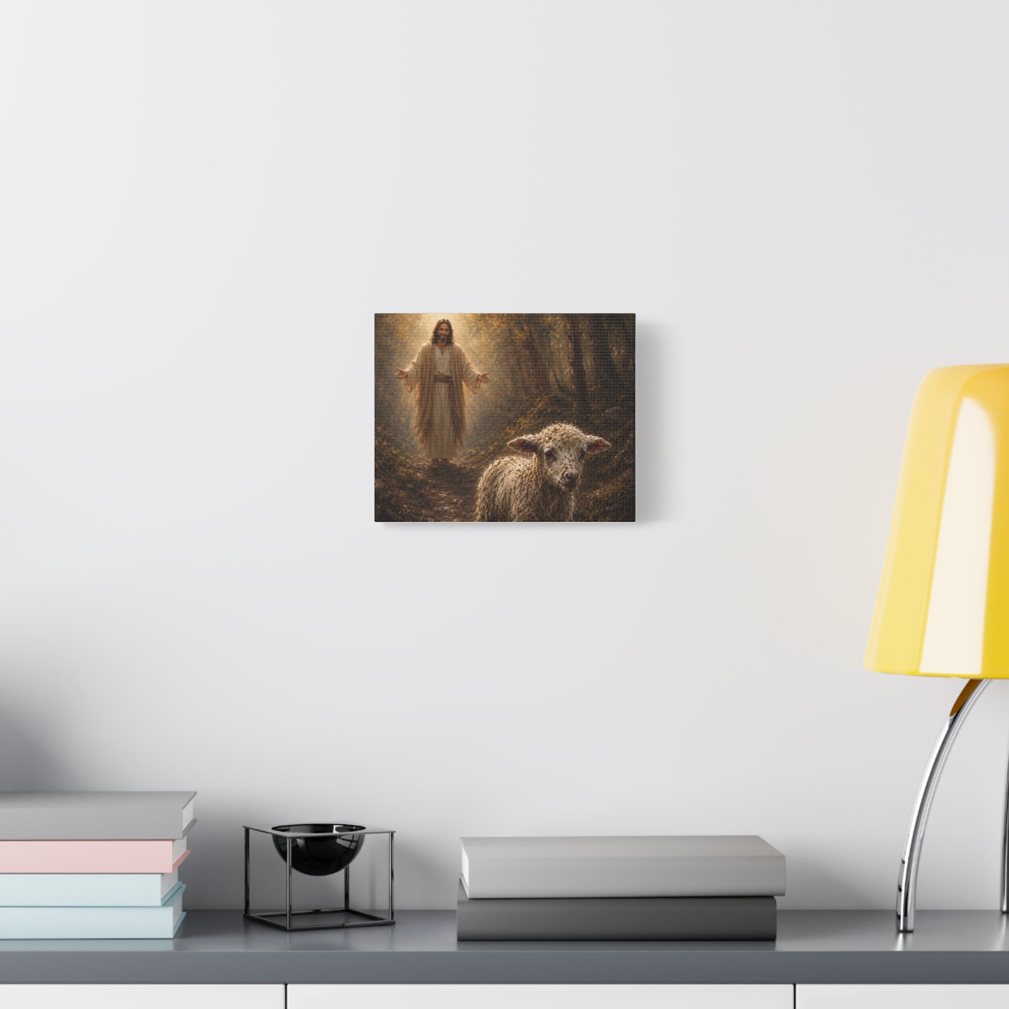 Jesus and the Lamb Matte Canvas Wall Art