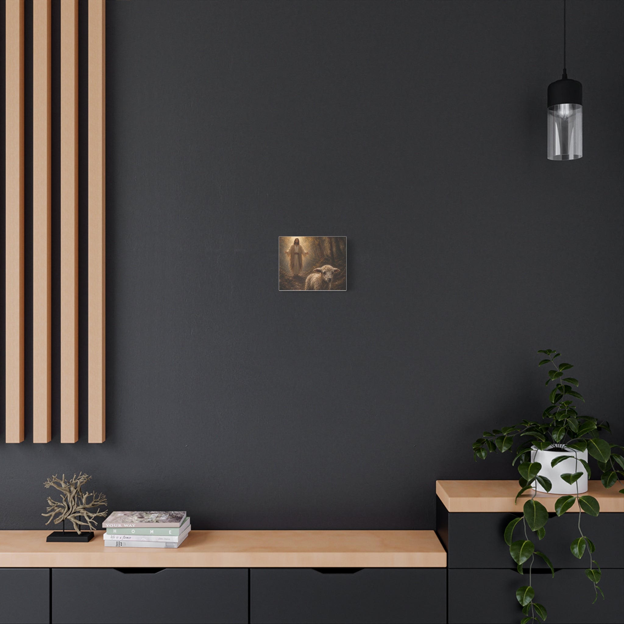 Jesus and the Lamb Matte Canvas Wall Art